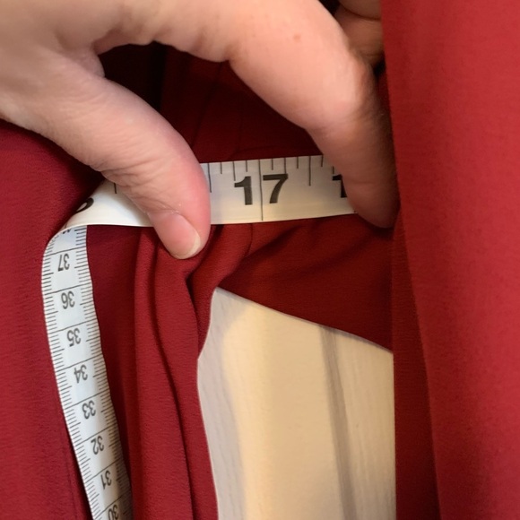 Lily white dark red sheer like blouse with cut out shoulders - Picture 8 of 8